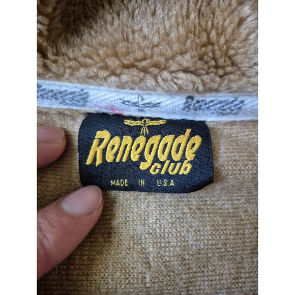 VTG Renegade Club Men's Size L Animal Print Fleece Zip Up 90s Jacket Nature - Picture 4 of 5